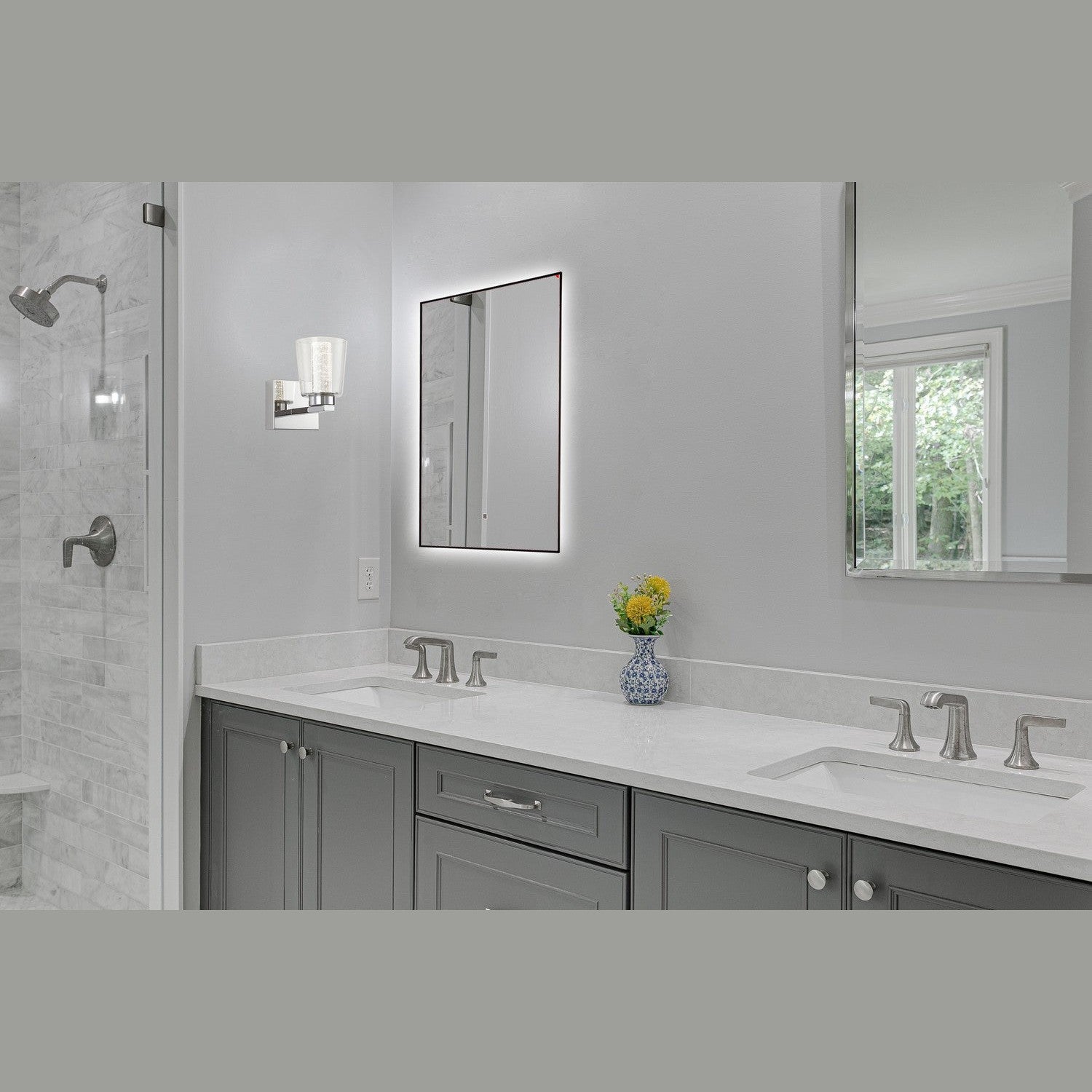 Artcraft - AM325 - LED Wall Mirror - Reflections - Matte Black
