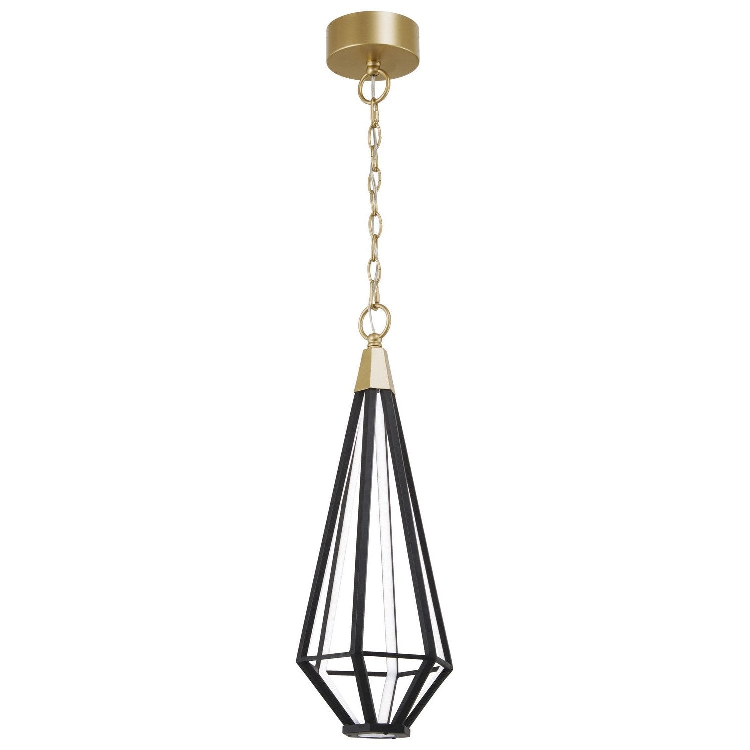 George Kovacs - P5520-726A-L - LED Mini Pendant - Dripping Gems - Painted Soft Brass & Coal