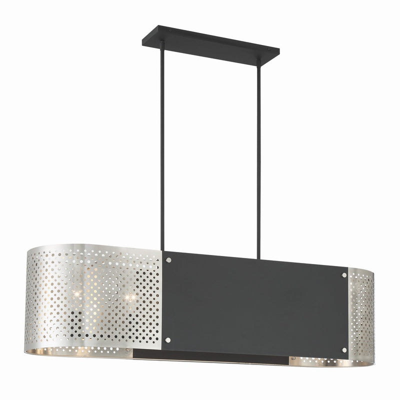 George Kovacs - P5531-420 - Six Light Island Pendant - Noho - Brushed Nickel W/ Sand Coal
