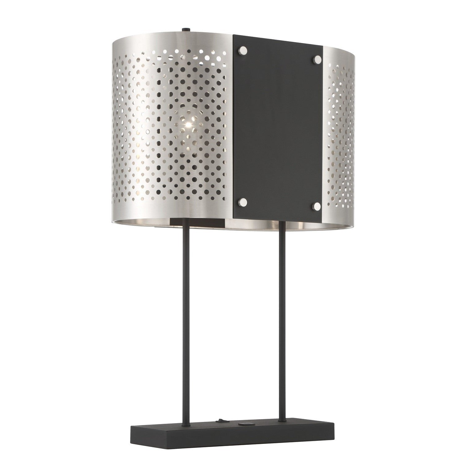 George Kovacs - P5532-420 - Two Light Table Lamp - Noho - Brushed Nickel W/ Sand Coal
