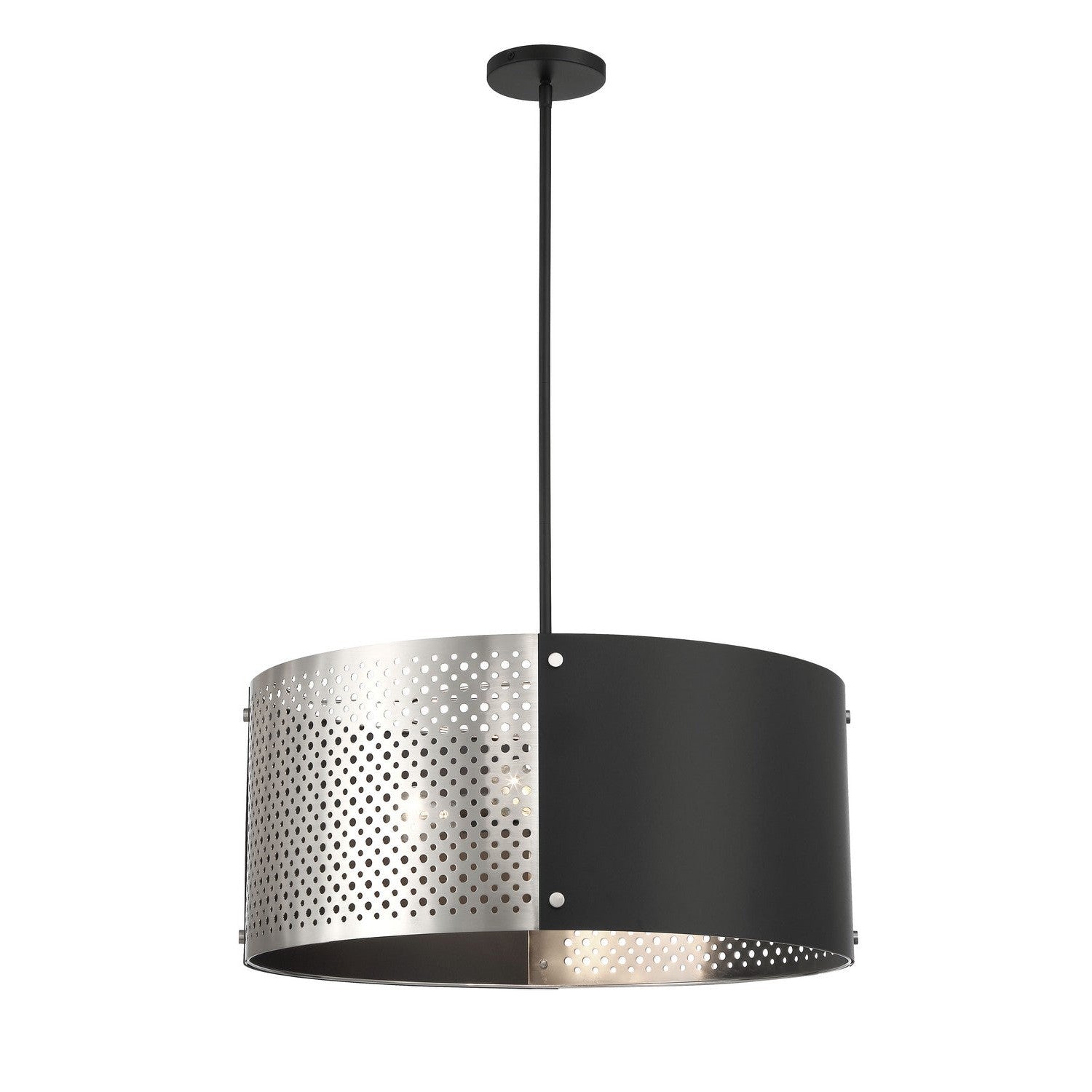 George Kovacs - P5533-420 - Four Light Pendant - Noho - Brushed Nickel W/ Sand Coal