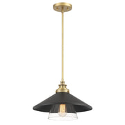 Minka-Lavery - 1405-758 - One Light Mini Pendant - Segan - Coal & Soft Brass (Painted)