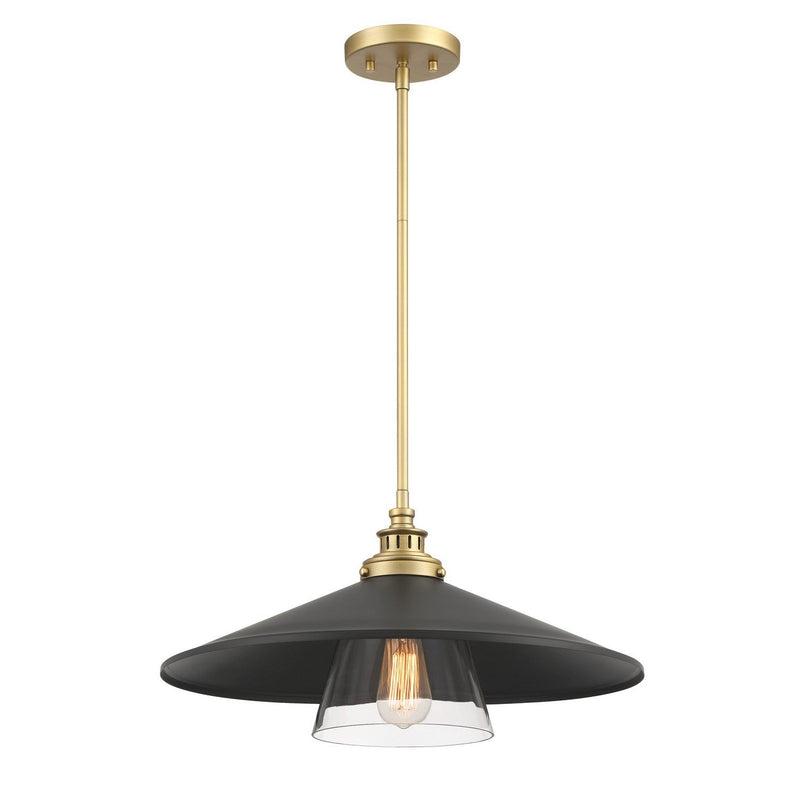 Minka-Lavery - 1406-758 - One Light Mini Pendant - Segan - Coal & Soft Brass (Painted)