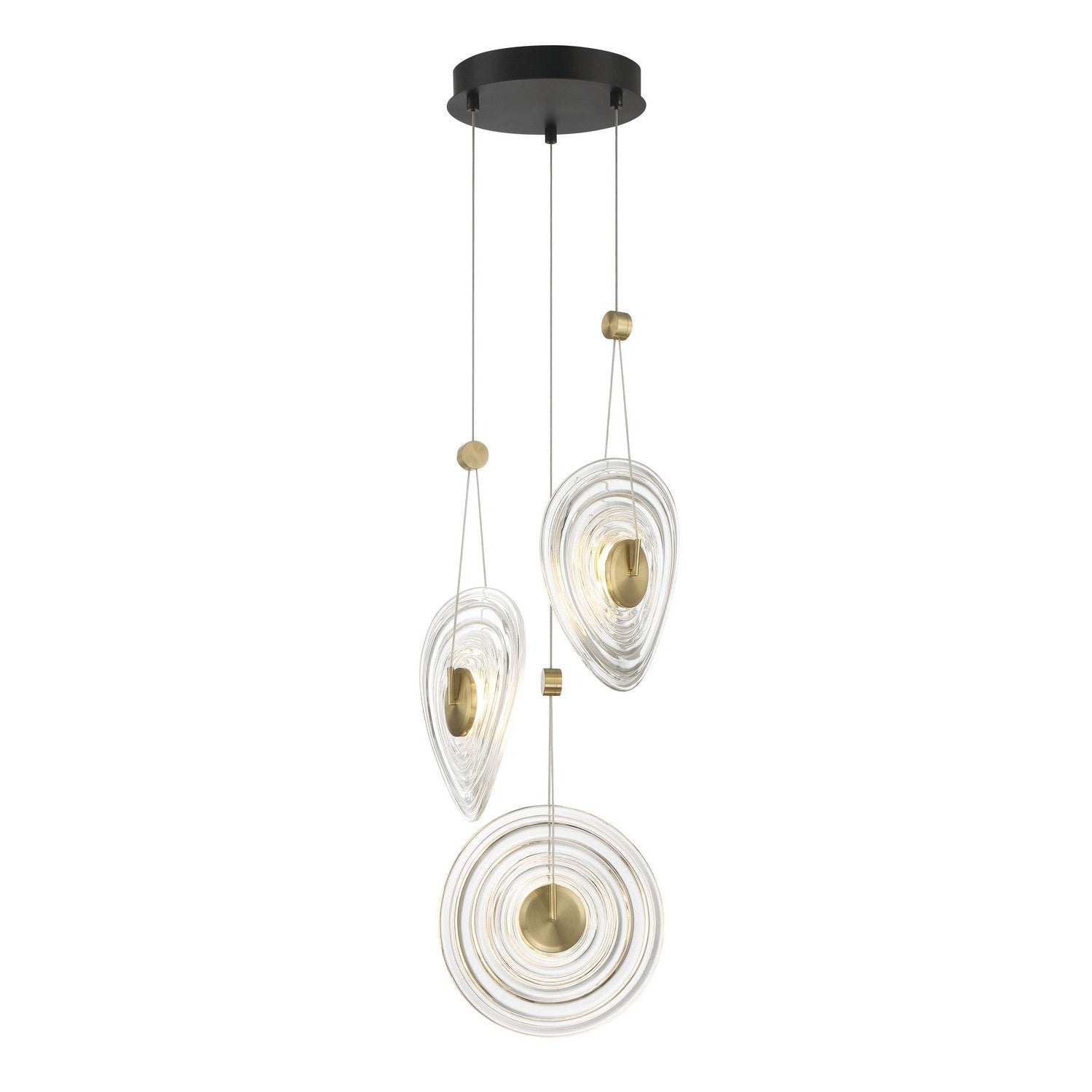 George Kovacs - P5601-884-L - LED Pendant - Topknot - Coal And Brushed Gold