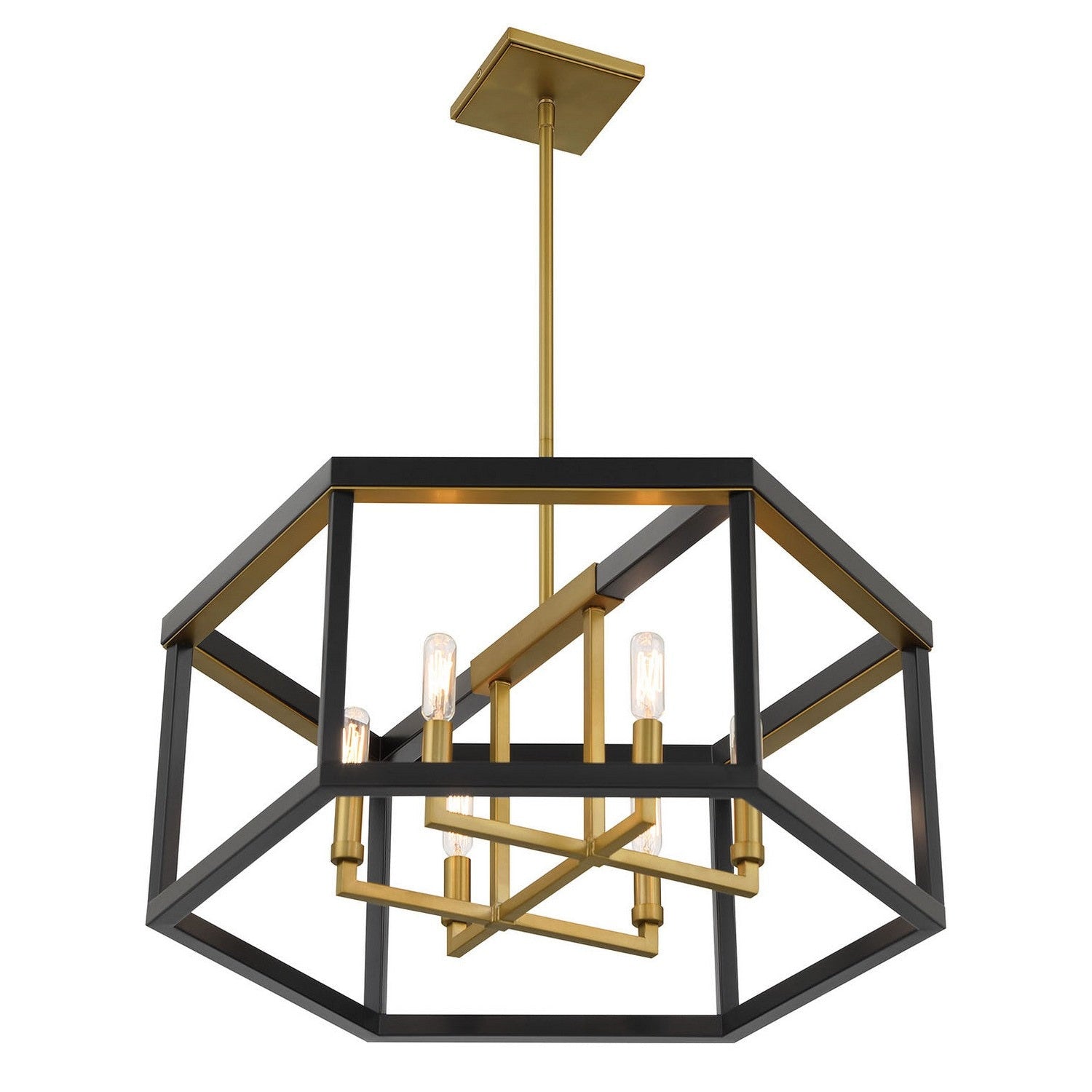 Minka-Lavery - 2116-726 - Six Light Pendant - Union Estates - Coal And Soft Brass