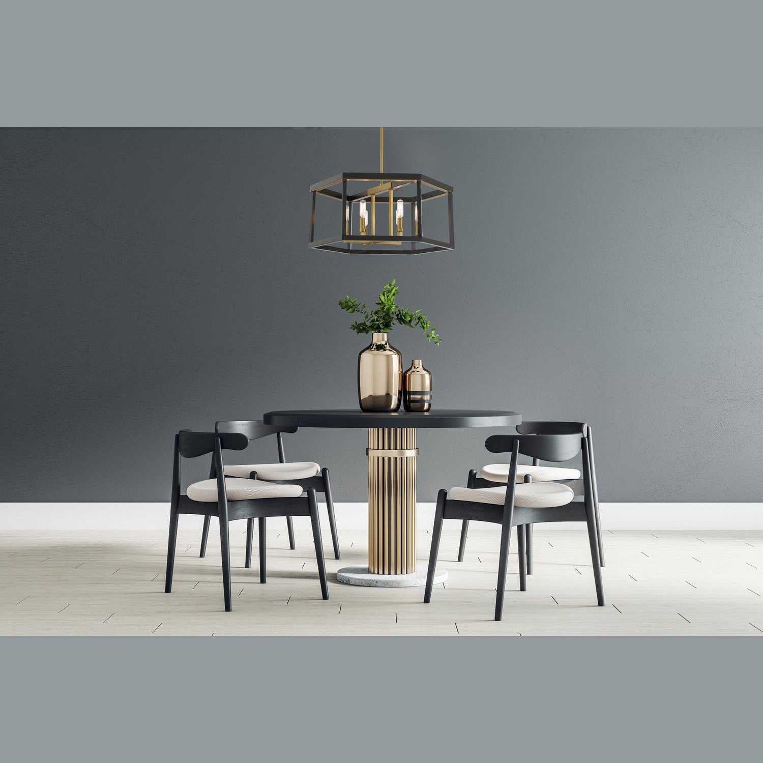 Minka-Lavery - 2116-726 - Six Light Pendant - Union Estates - Coal And Soft Brass