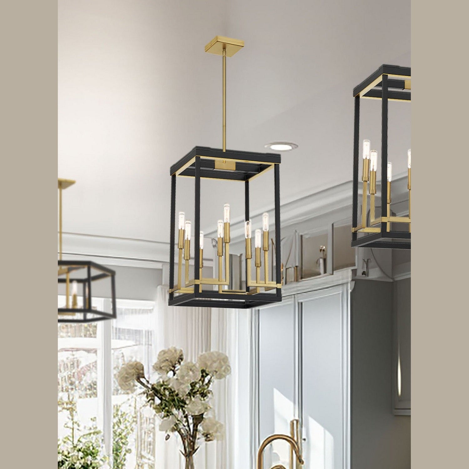 Minka-Lavery - 2119-726 - Eight Light Pendant - Union Estates - Coal And Soft Brass