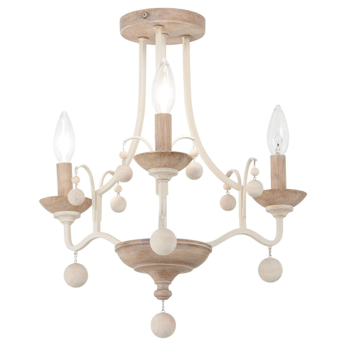 Minka-Lavery - 2662-717 - Three Light Semi Flush Mount - Colonial Charm - White Wash & Sun Dried Clay