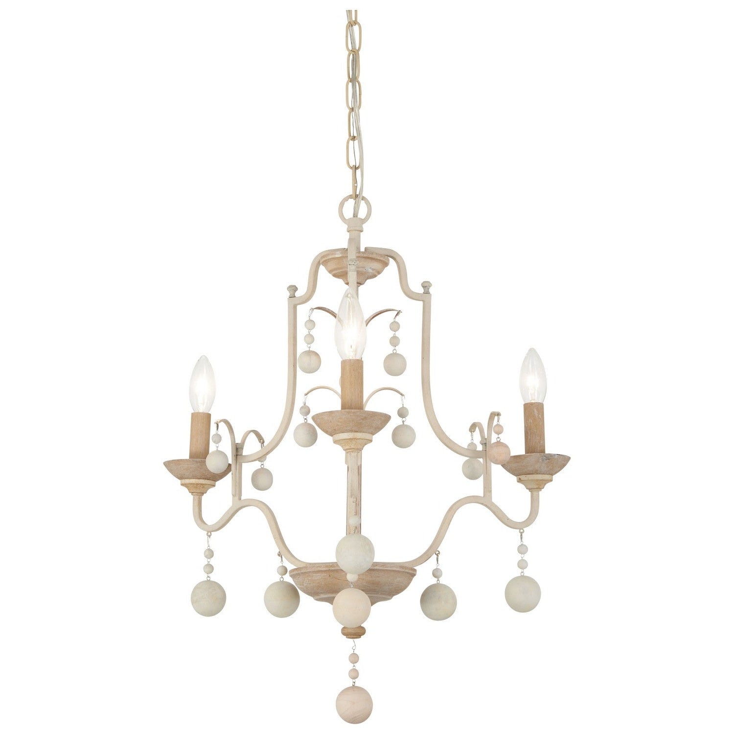 Minka-Lavery - 2663-717 - Three Light Chandelier - Colonial Charm - White Wash & Sun Dried Clay
