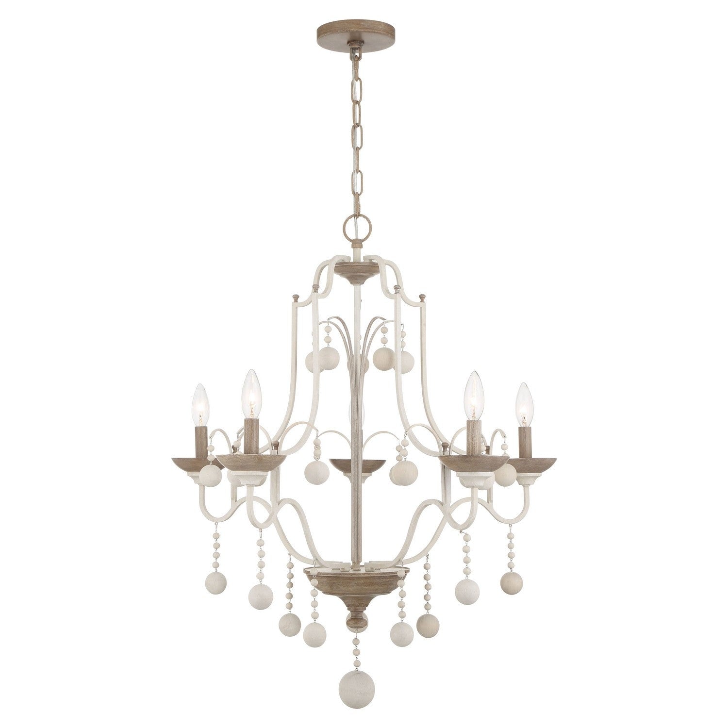 Minka-Lavery - 2665-717 - Five Light Chandelier - Colonial Charm - White Wash & Sun Dried Clay