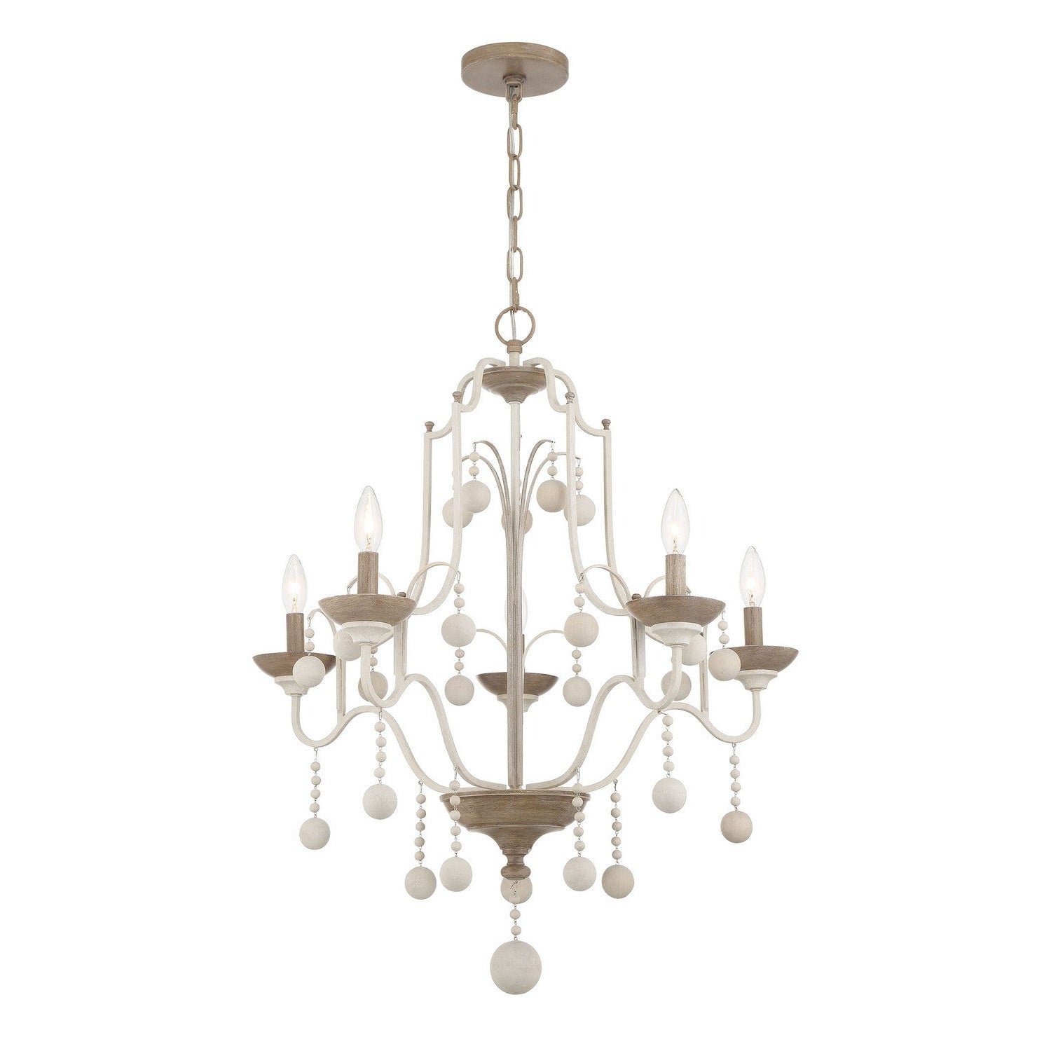 Minka-Lavery - 2665-717 - Five Light Chandelier - Colonial Charm - White Wash & Sun Dried Clay