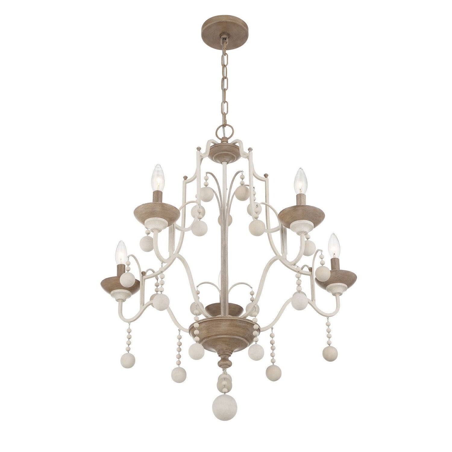 Minka-Lavery - 2665-717 - Five Light Chandelier - Colonial Charm - White Wash & Sun Dried Clay