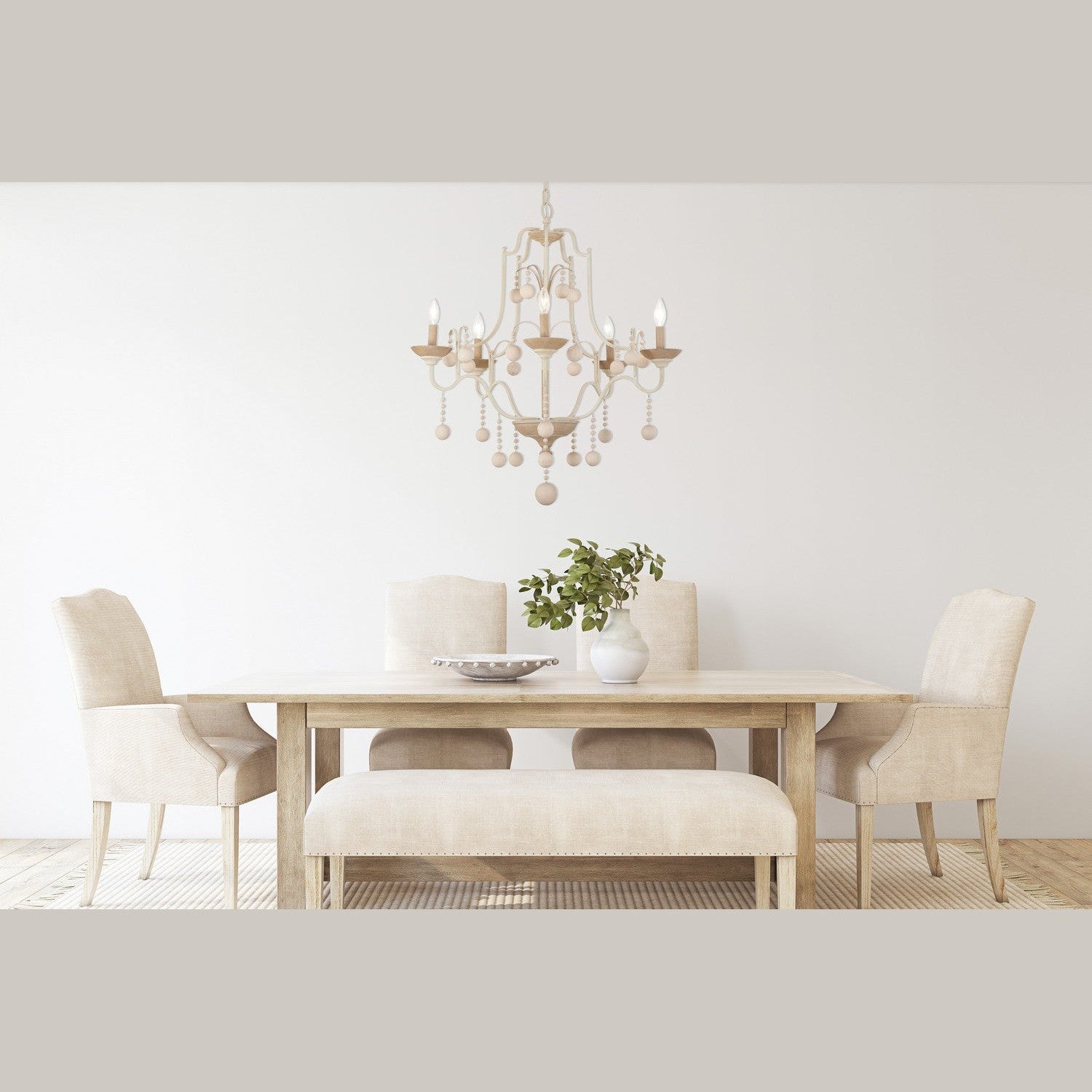 Minka-Lavery - 2665-717 - Five Light Chandelier - Colonial Charm - White Wash & Sun Dried Clay