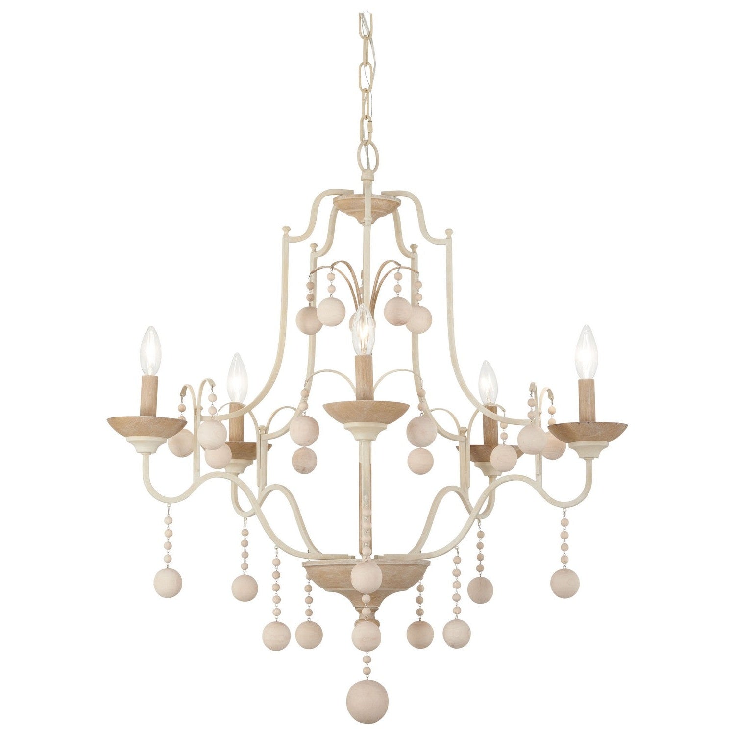 Minka-Lavery - 2665-717 - Five Light Chandelier - Colonial Charm - White Wash & Sun Dried Clay