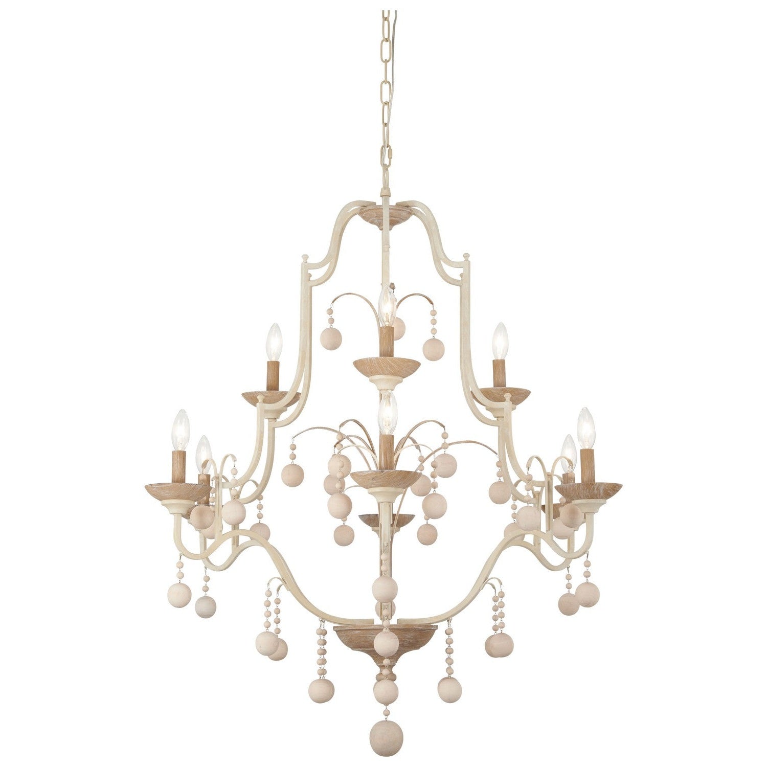 Minka-Lavery - 2669-717 - Nine Light Chandelier - Colonial Charm - White Wash & Sun Dried Clay