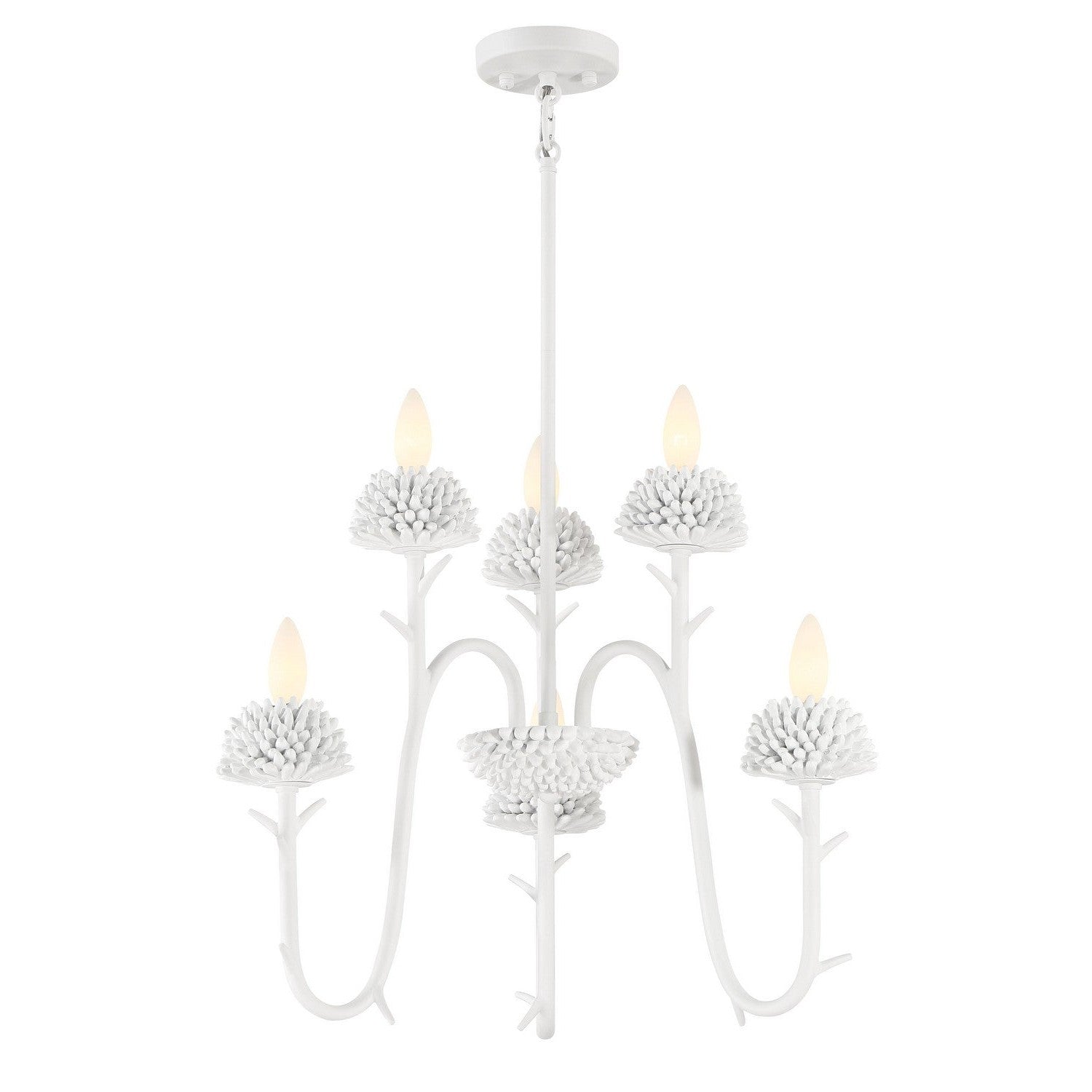 Minka-Lavery - 5906-655 - Six Light Pendant - North Fork - Sand White
