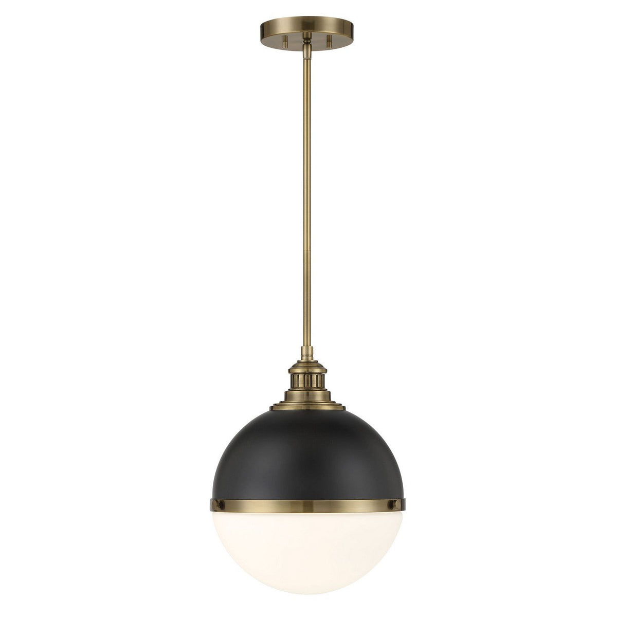 Minka-Lavery - 6605-885 - One Light Pendant - Vorey - Coal And Oxidized Aged Brass