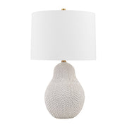 Troy Lighting - PTL2525-PBR/CSD - One Light Table Lamp - Crater - Patina Brass/Ceramic Satin White Gold