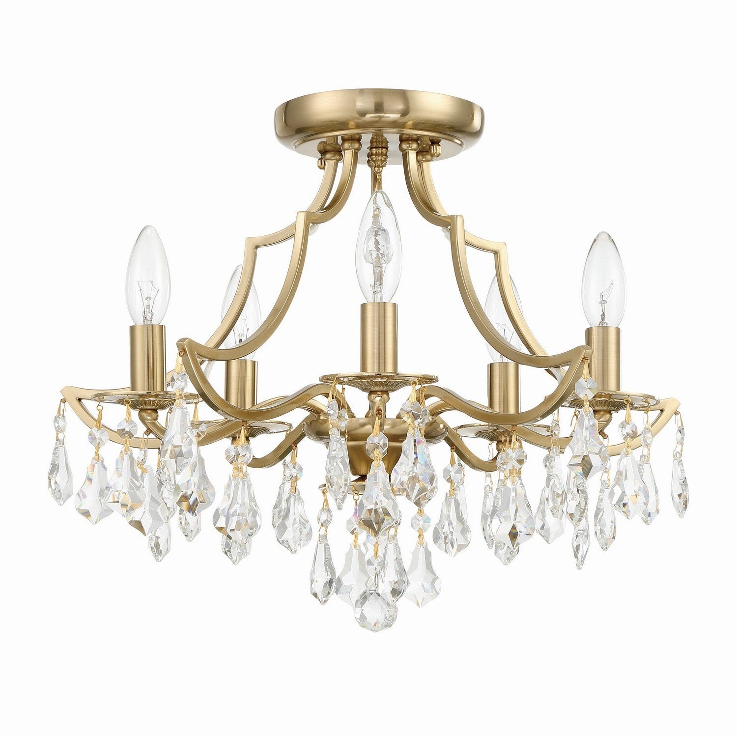 Crystorama - 5930-VG-CL-MWP - Five Light Semi Flush Mount - Cedar - Vibrant Gold