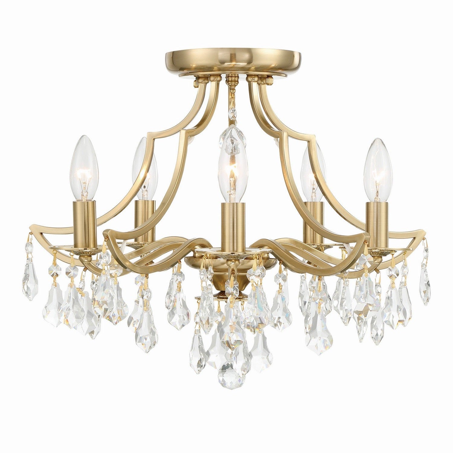 Crystorama - 5930-VG-CL-MWP - Five Light Semi Flush Mount - Cedar - Vibrant Gold