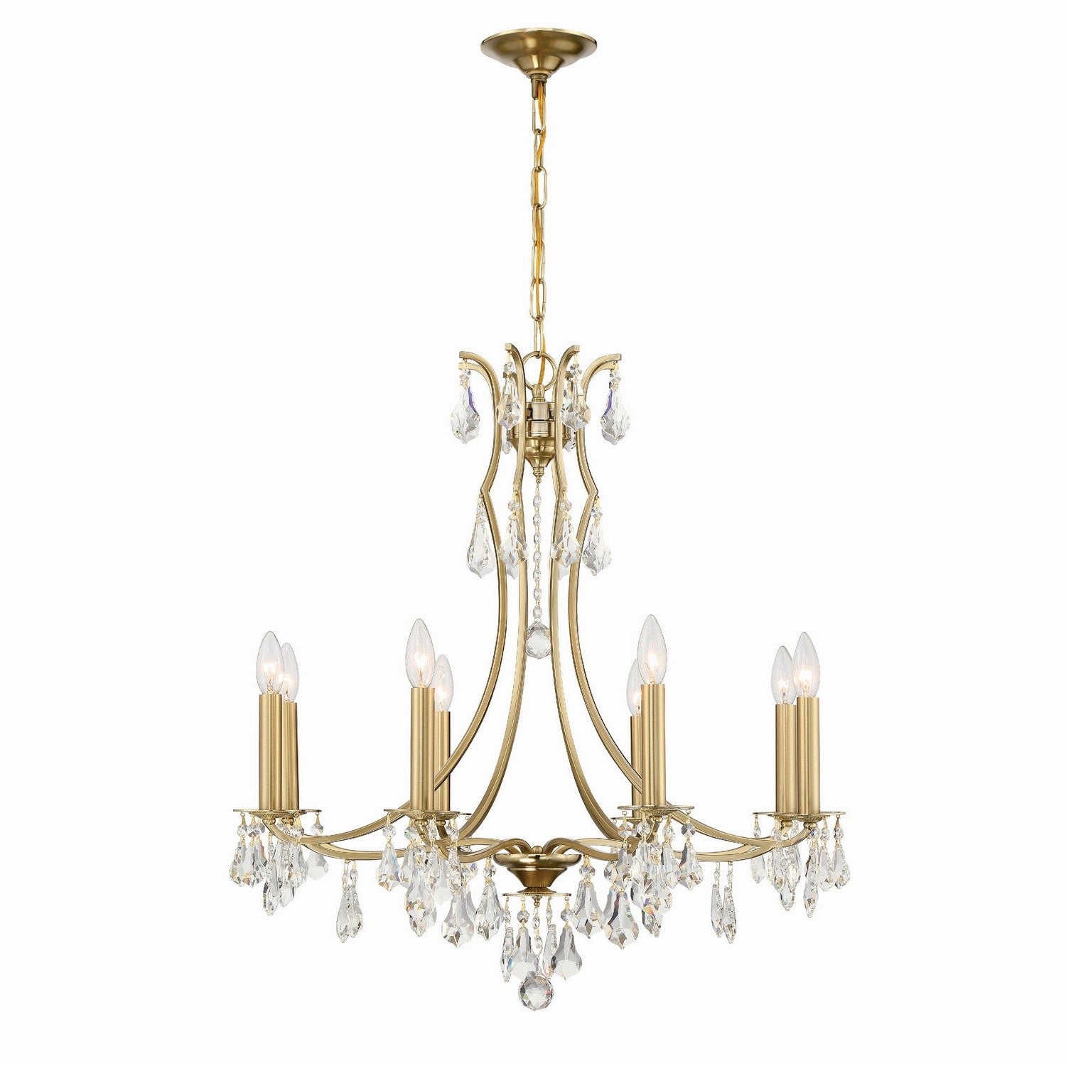Crystorama - 5938-VG-CL-MWP - Eight Light Chandelier - Cedar - Vibrant Gold