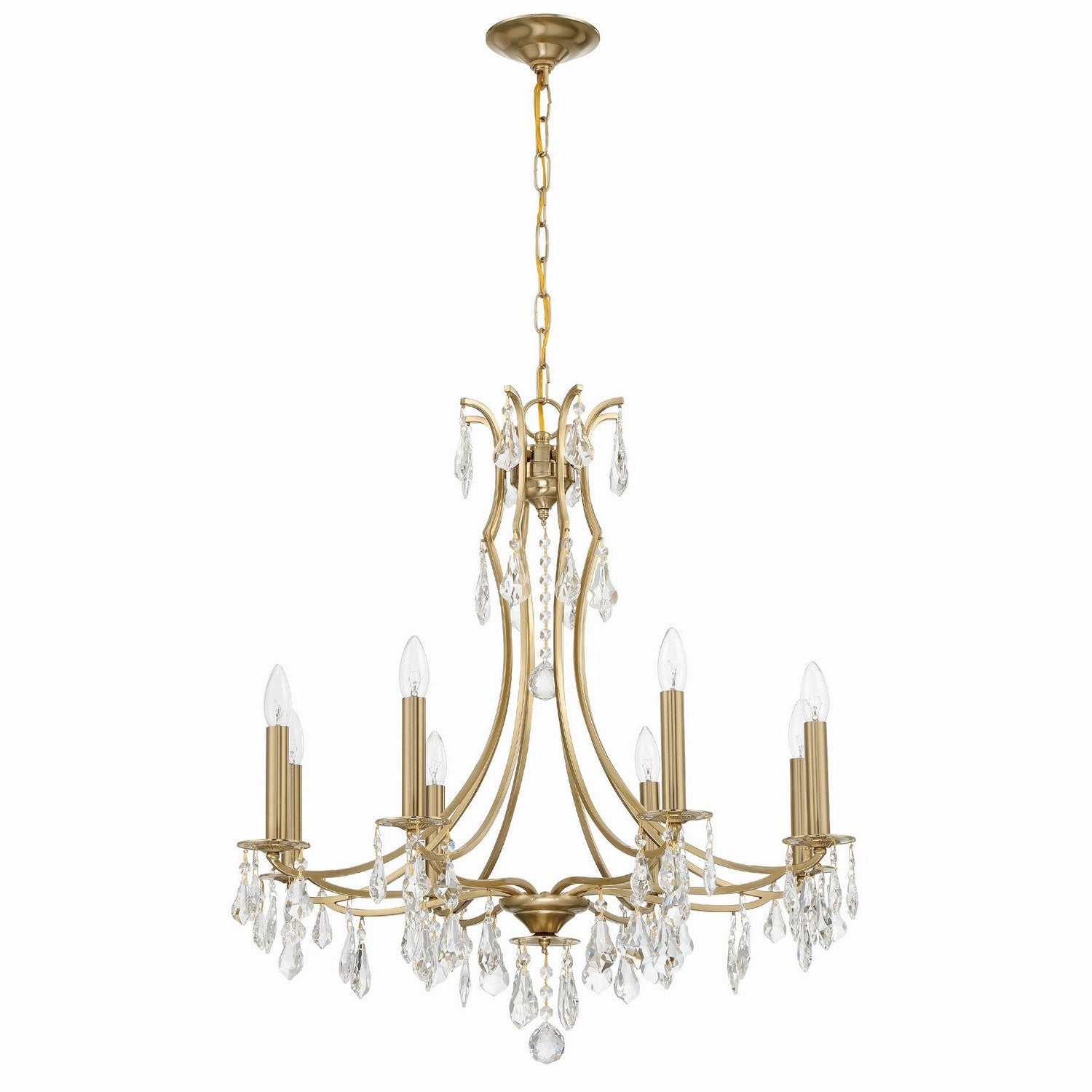 Crystorama - 5938-VG-CL-MWP - Eight Light Chandelier - Cedar - Vibrant Gold