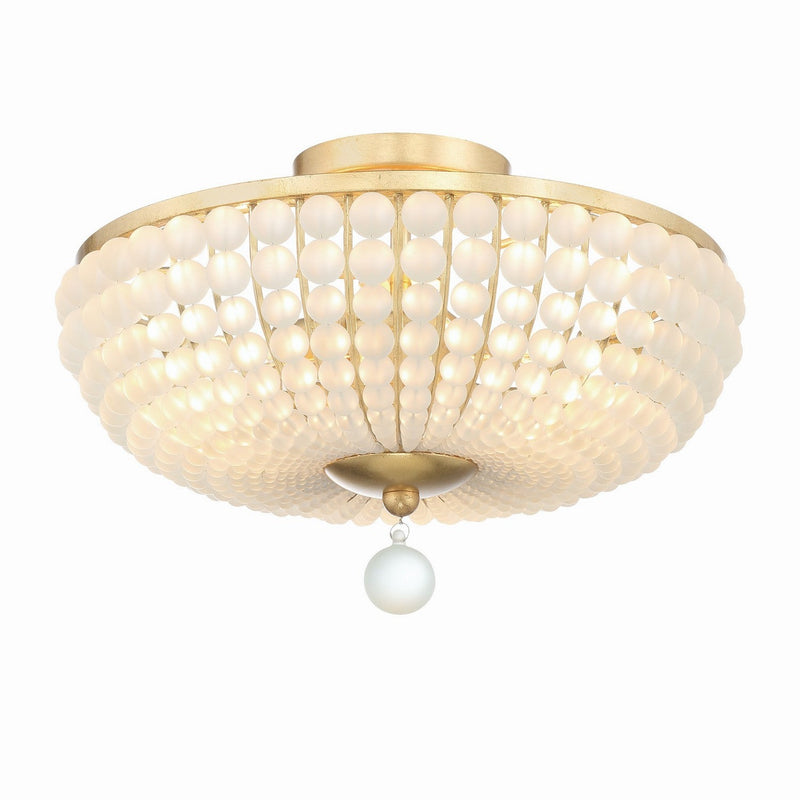 Crystorama - BLA-10660-GA - Three Light Semi Flush Mount - Bella - Antique Gold