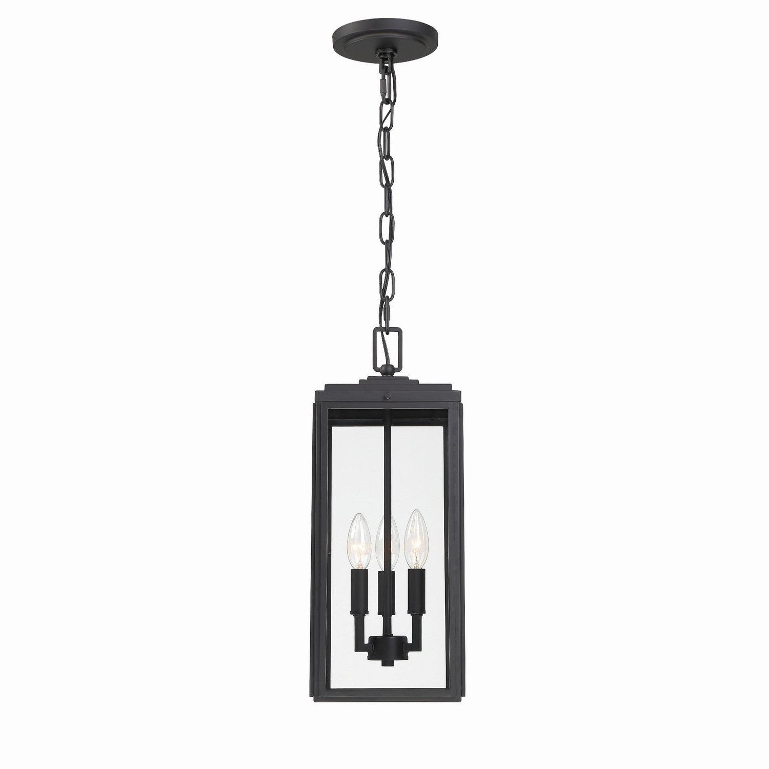 Crystorama - BYR-80105-MK - Three Light Outdoor Pendant - Byron - Matte Black