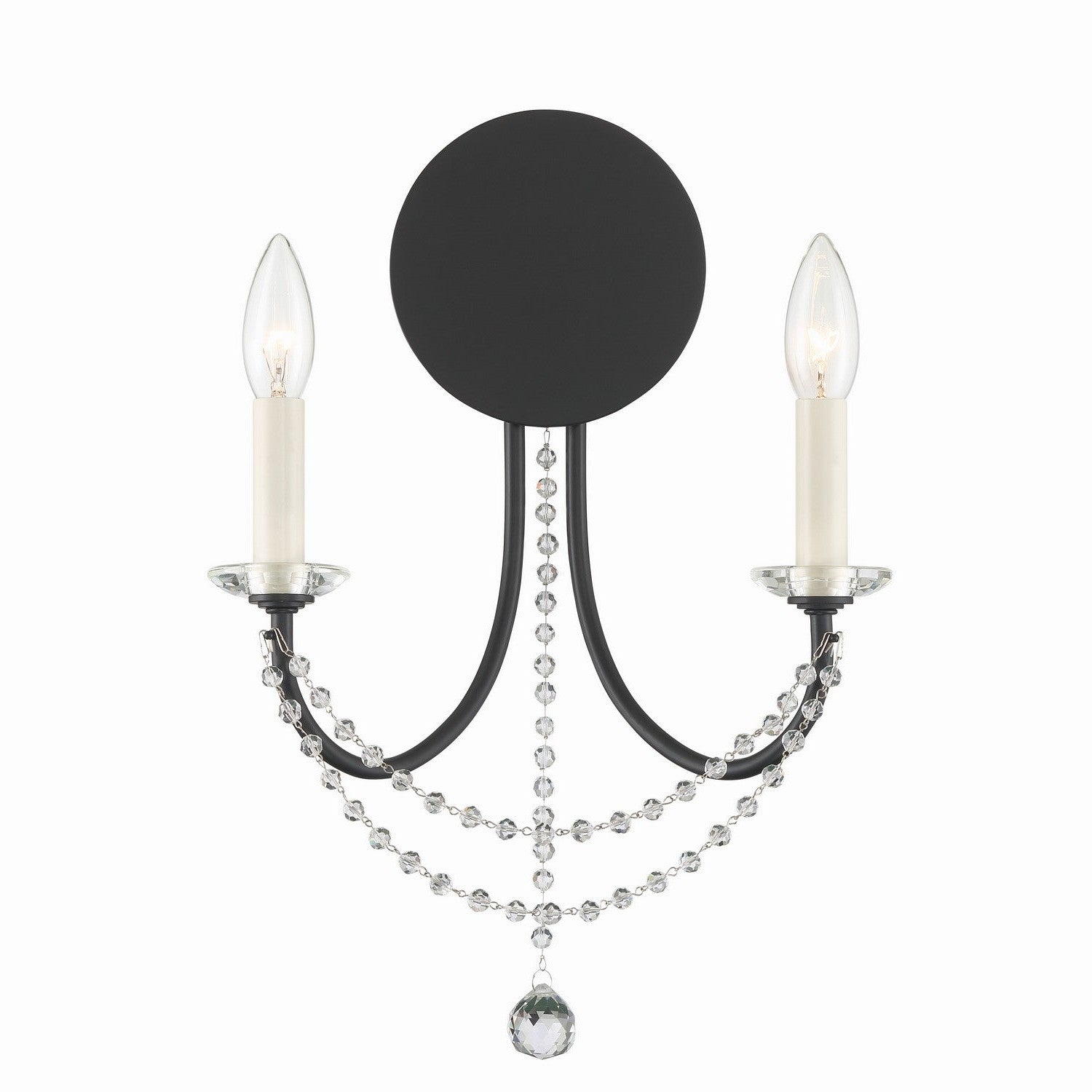 Crystorama - DEL-90802-MK - Two Light Wall Sconce - Delilah - Matte Black