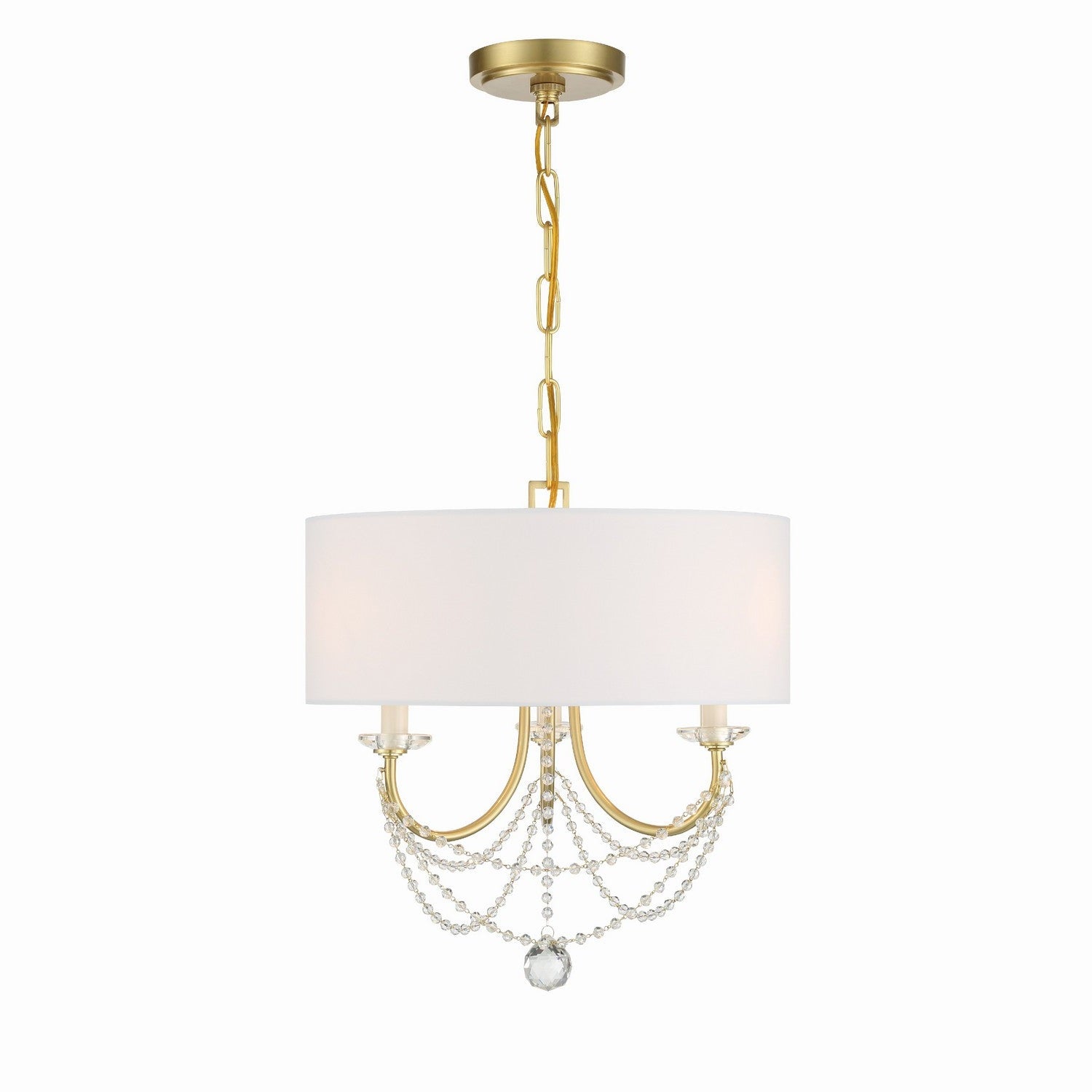 Crystorama - DEL-90803-AG - Three Light Mini Chandelier - Delilah - Aged Brass