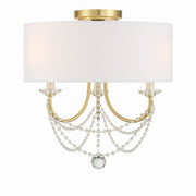 Crystorama - DEL-90803-AG_CEILING - Three Light Semi Flush Mount - Delilah - Aged Brass