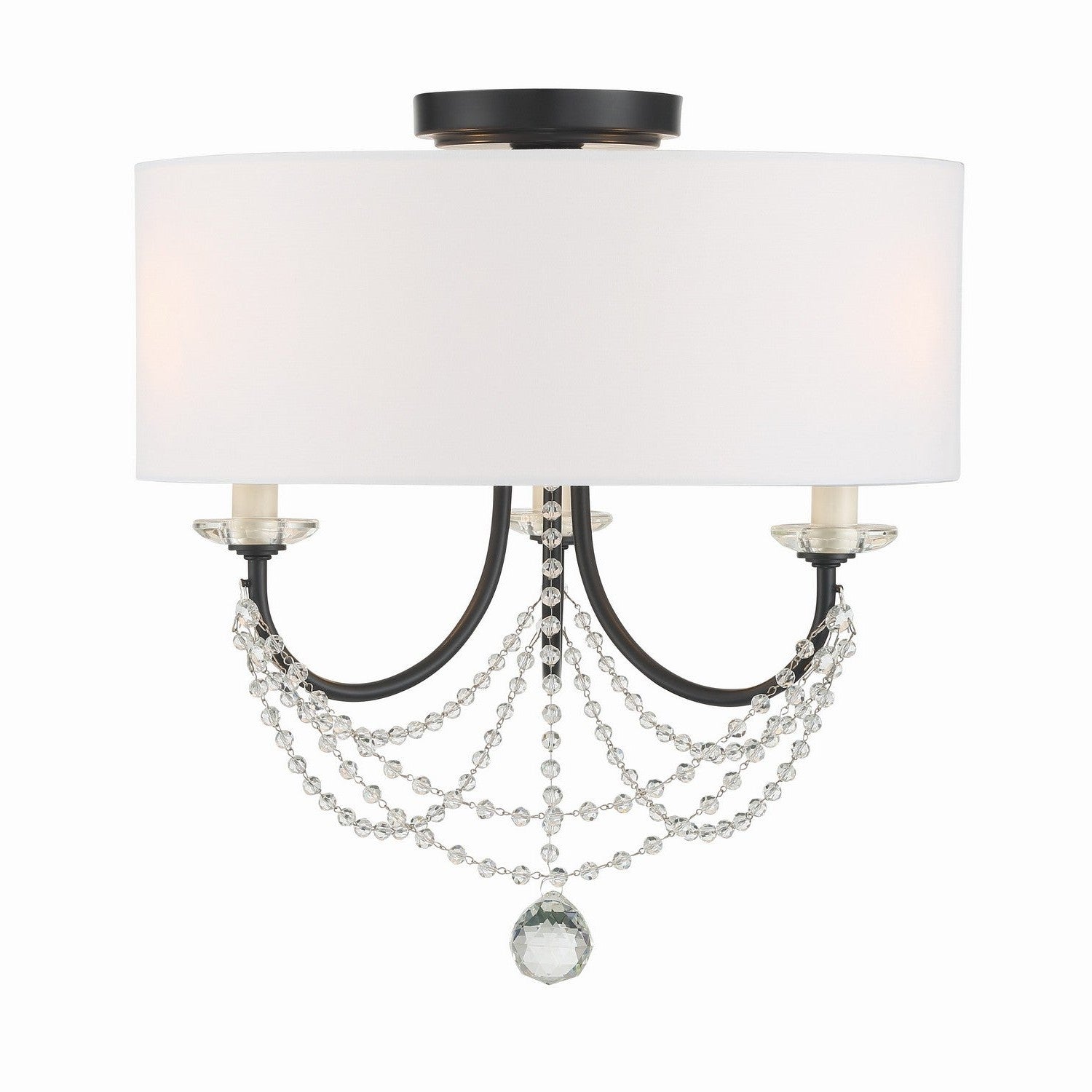 Crystorama - DEL-90803-MK_CEILING - Three Light Semi Flush Mount - Delilah - Matte Black
