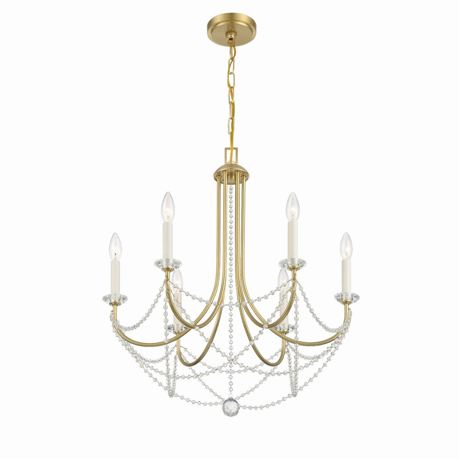 Crystorama - DEL-90806-AG - Six Light Chandelier - Delilah - Aged Brass