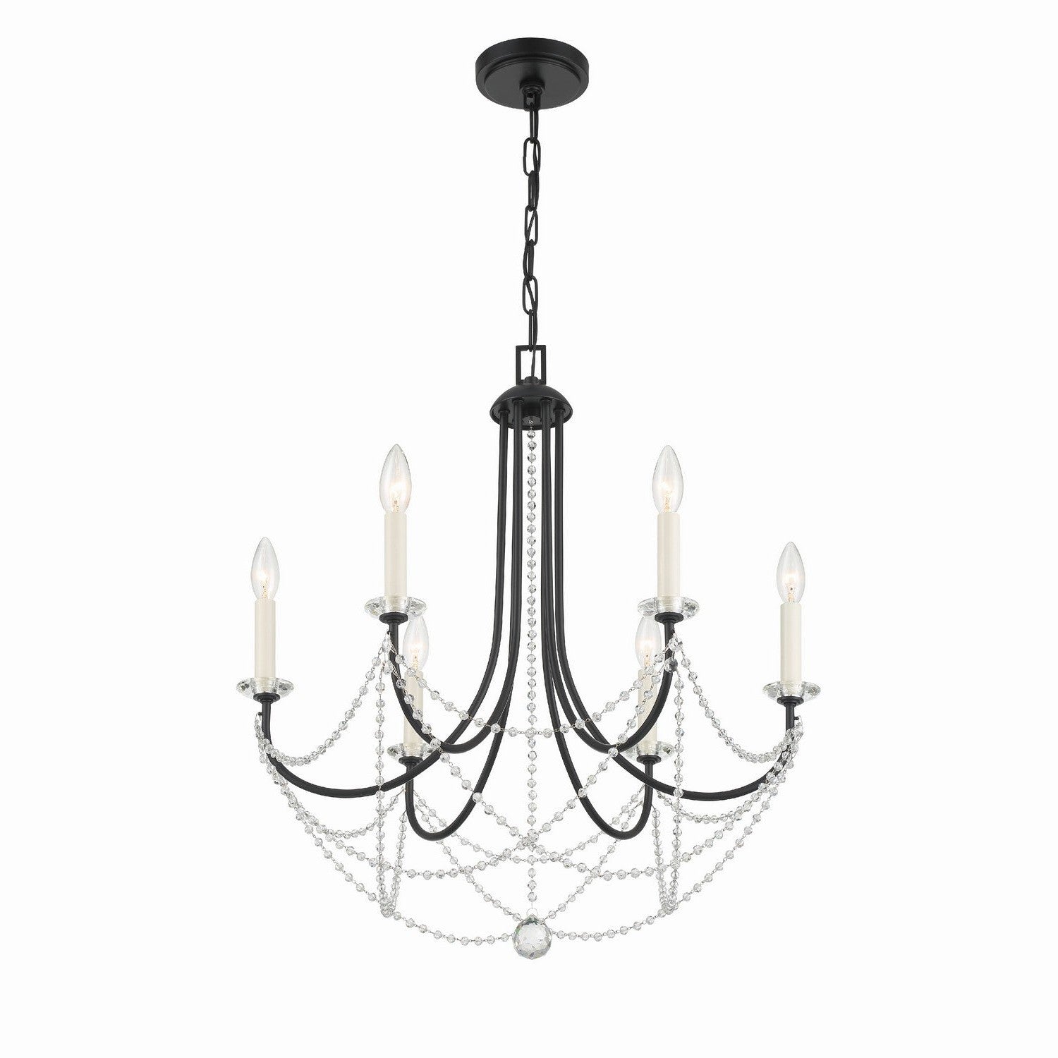 Crystorama - DEL-90806-MK - Six Light Chandelier - Delilah - Matte Black