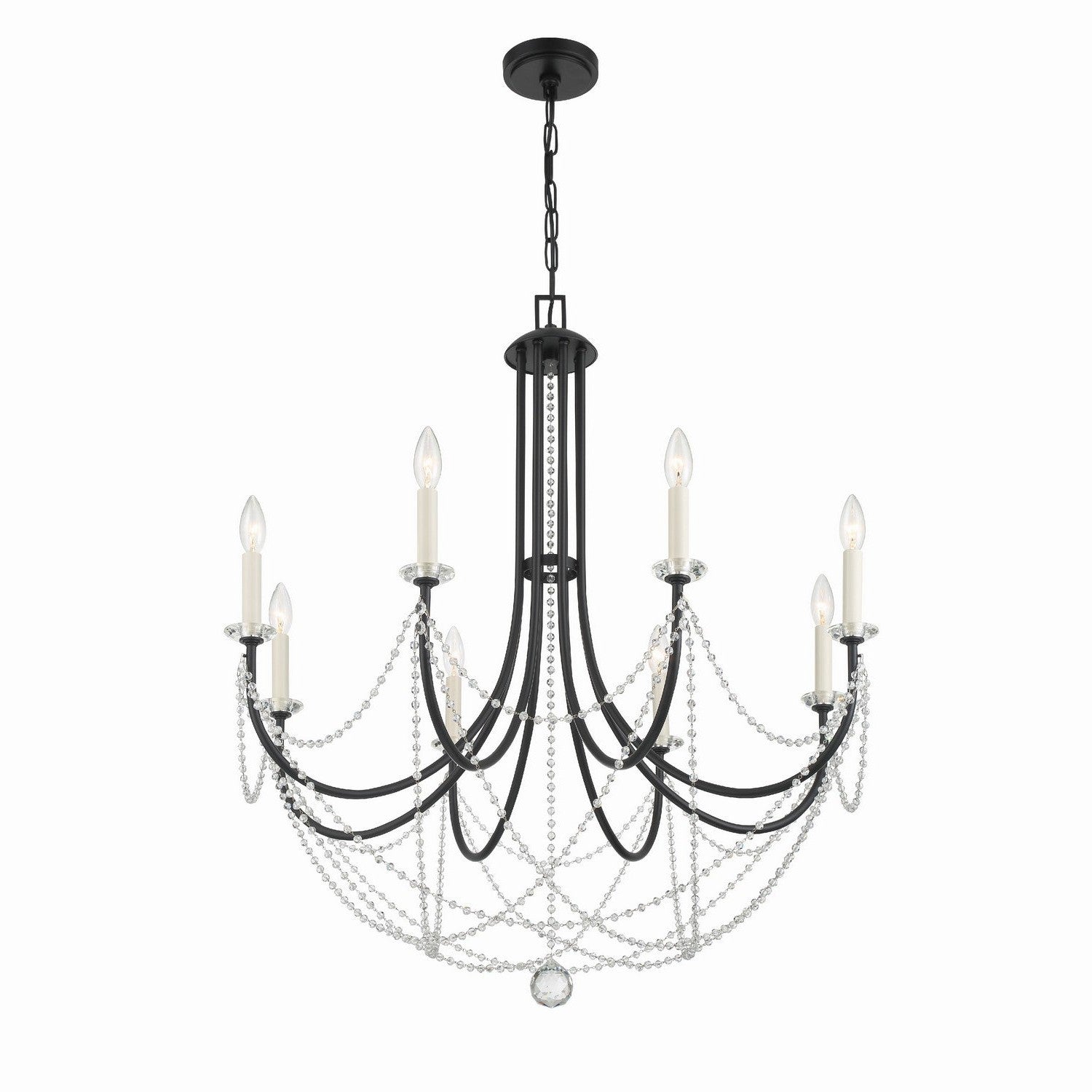Crystorama - DEL-90808-MK - Eight Light Chandelier - Delilah - Matte Black