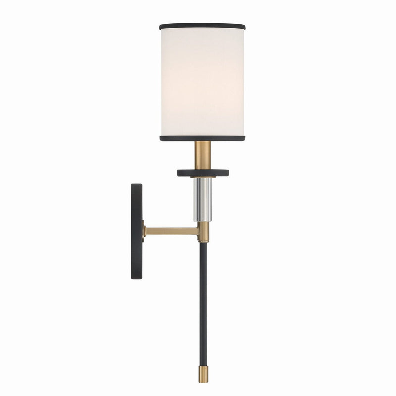 Crystorama - HAT-471-BF-VG - One Light Wall Sconce - Hatfield - Black Forged + Vibrant Gold