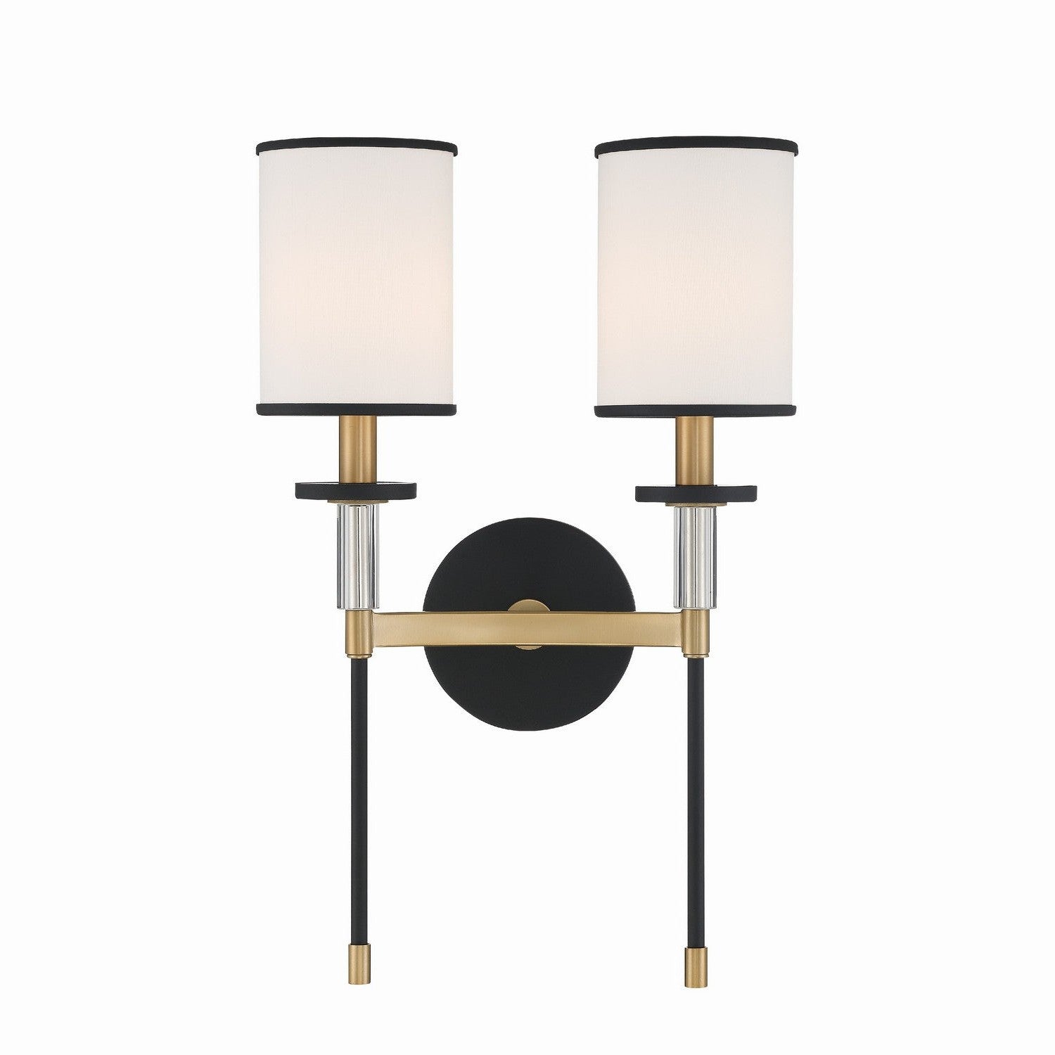 Crystorama - HAT-472-BF-VG - Two Light Wall Sconce - Hatfield - Black Forged + Vibrant Gold