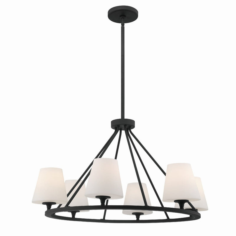 Crystorama - KEE-A3006-BF - Six Light Chandelier - Keenan - Black Forged