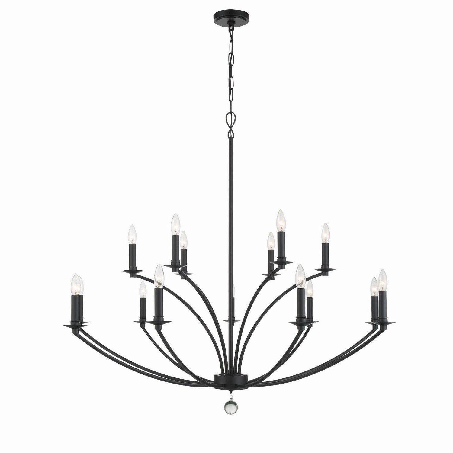 Crystorama - MIL-8015-BK - 15 Light Chandelier - Mila - Black