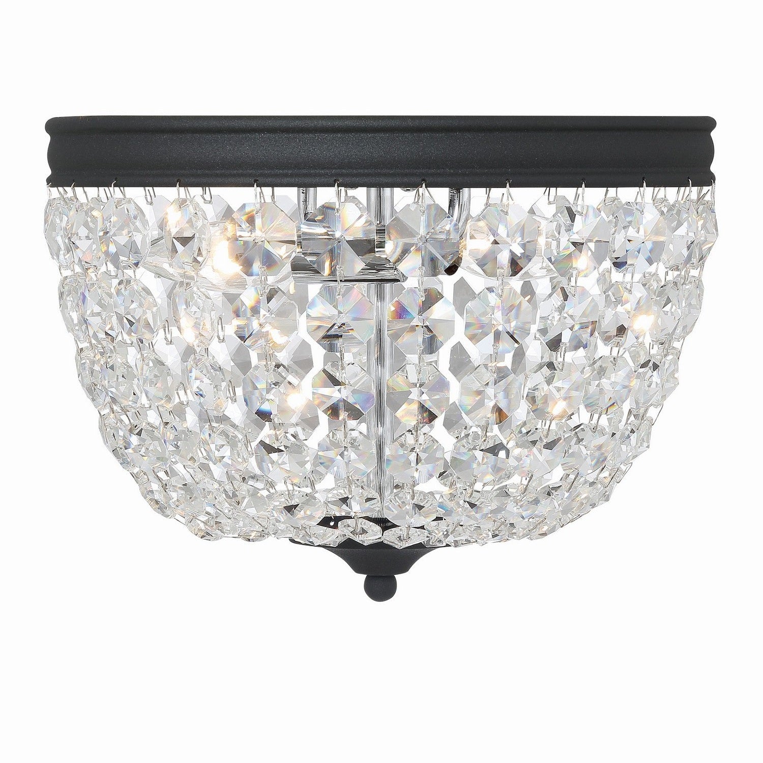 Crystorama - NOL-312-BF-CL-MWP - Two Light Flush Mount - Nola - Black Forged