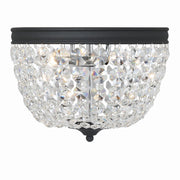 Crystorama - NOL-312-BF-CL-MWP - Two Light Flush Mount - Nola - Black Forged