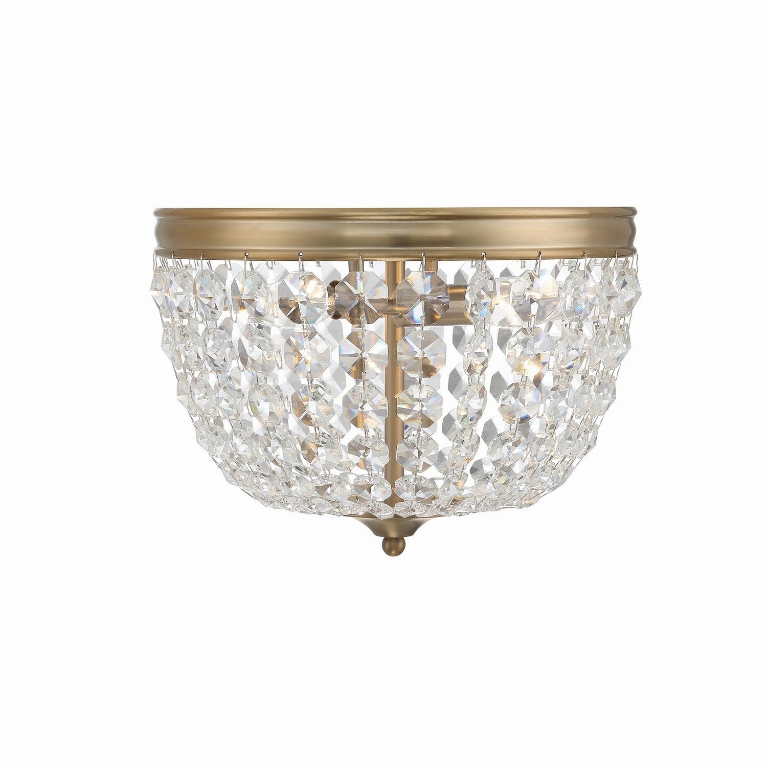 Crystorama - NOL-312-VG-CL-MWP - Two Light Flush Mount - Nola - Vibrant Gold