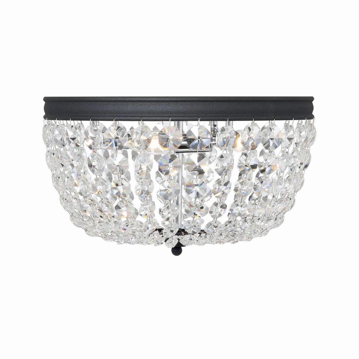 Crystorama - NOL-314-BF-CL-MWP - Three Light Flush Mount - Nola - Black Forged