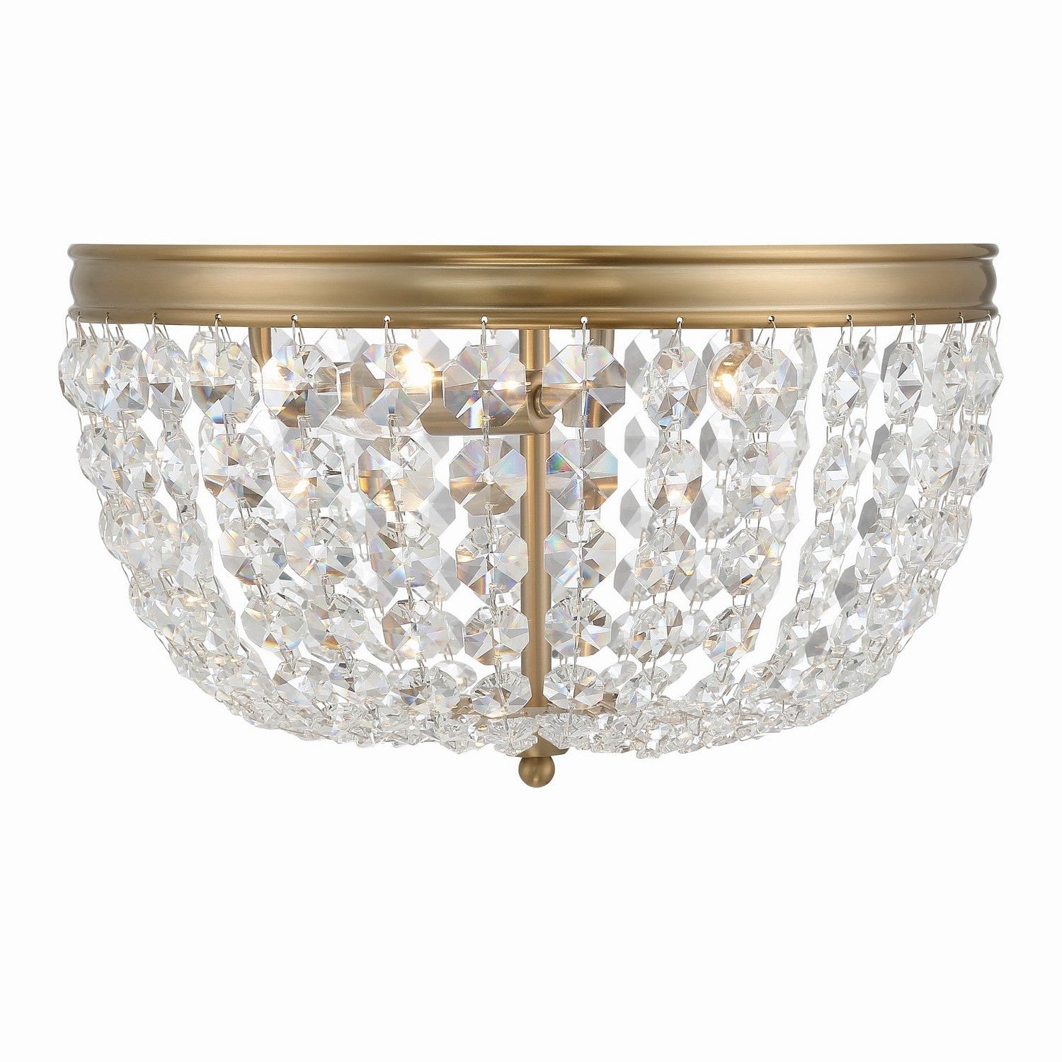 Crystorama - NOL-314-VG-CL-MWP - Three Light Flush Mount - Nola - Vibrant Gold