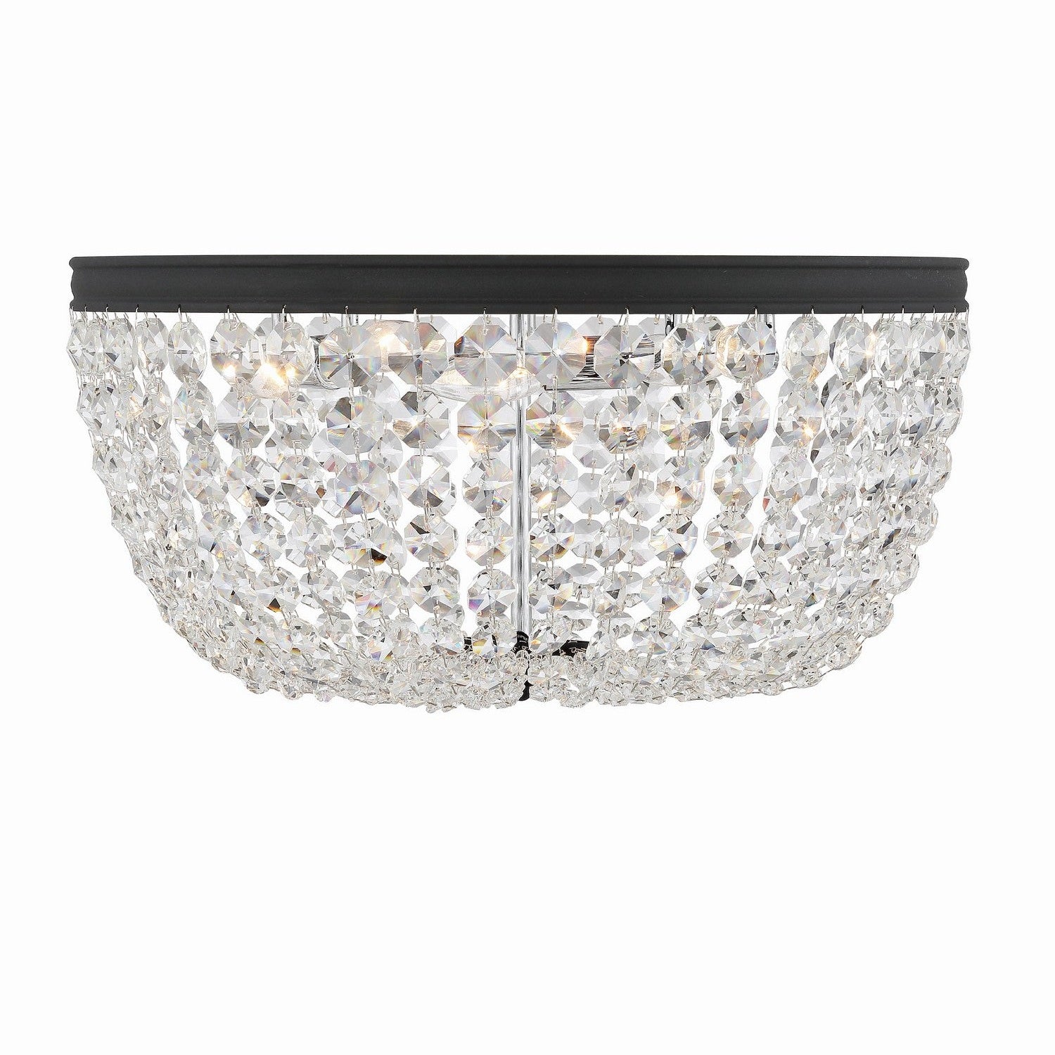 Crystorama - NOL-320-BF-CL-MWP - Five Light Flush Mount - Nola - Black Forged
