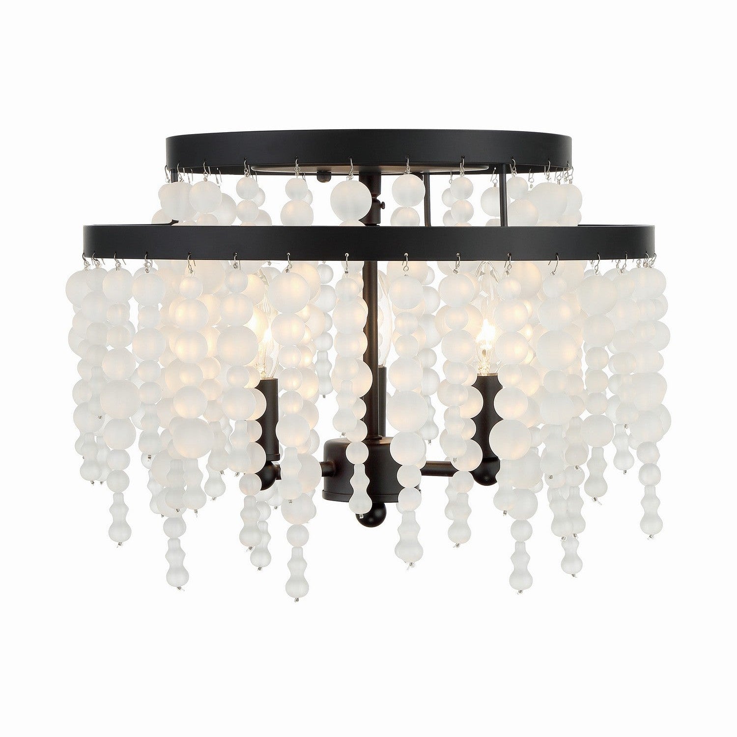 Crystorama - POP-A5073-MK-FR - Three Light Semi Flush Mount - Poppy - Matte Black