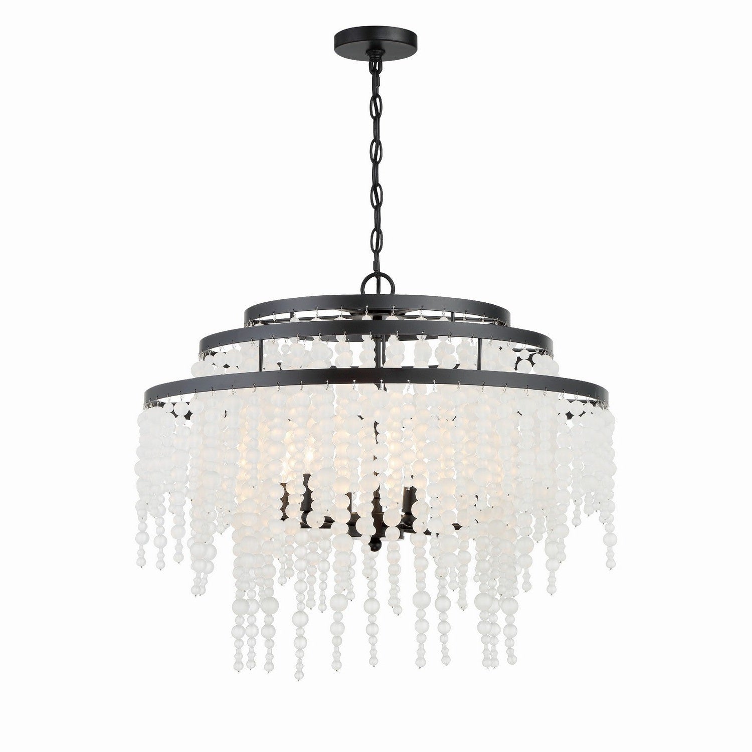 Crystorama - POP-A5076-MK-FR - Six Light Chandelier - Poppy - Matte Black