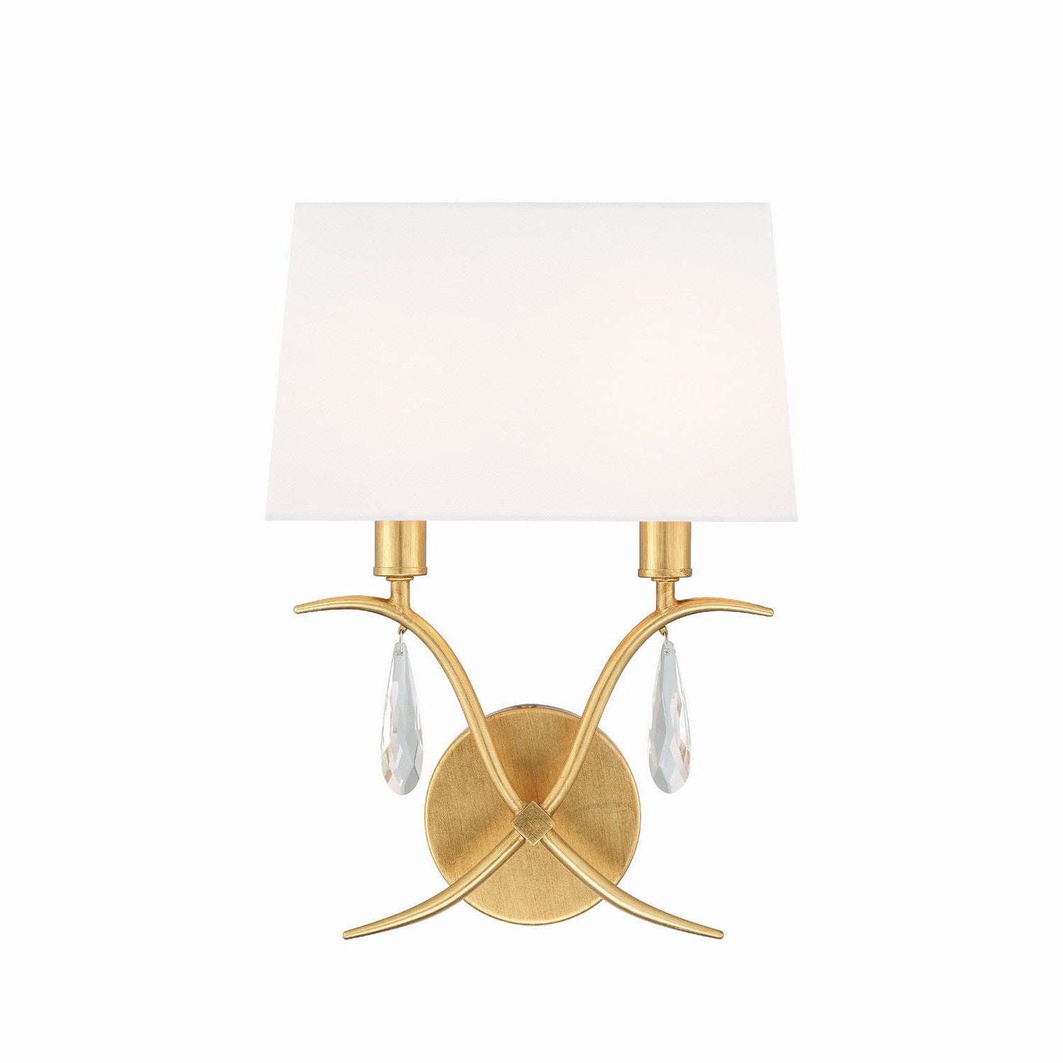 Crystorama - ROL-18802-GA - Two Light Wall Sconce - Rollins - Antique Gold