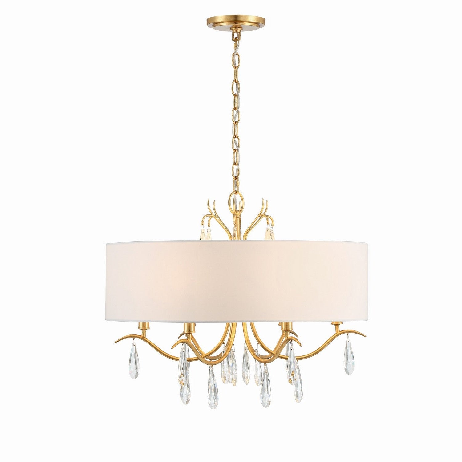 Crystorama - ROL-18806-GA - Six Light Chandelier - Rollins - Antique Gold