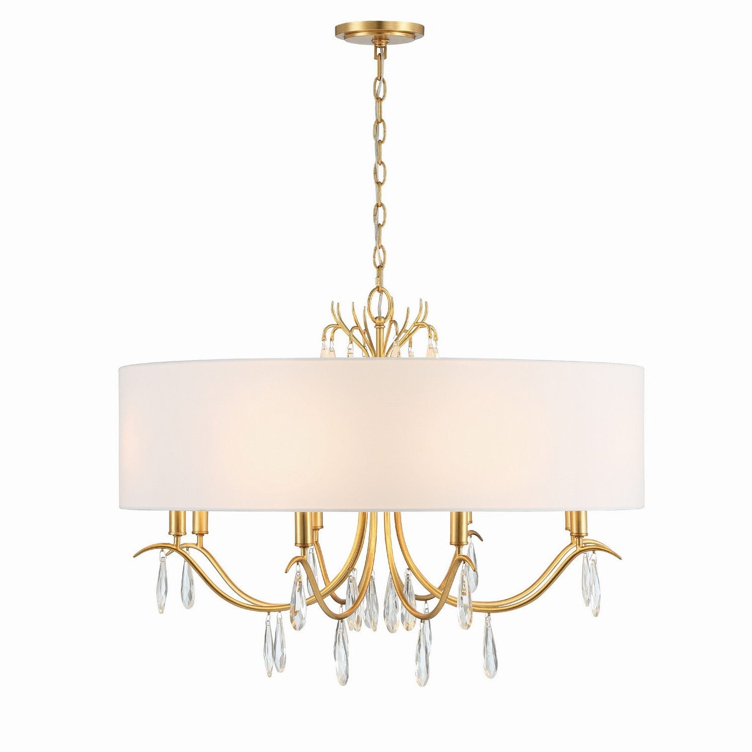 Crystorama - ROL-18808-GA - Eight Light Chandelier - Rollins - Antique Gold